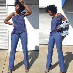 Banana Republic Logan Pant | Career | Plaid Blue